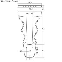 SCUD　アーチトップギター用テールピース　TP-175GS　ゴールド 175タイプ