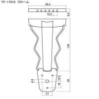 SCUD　アーチトップギター用テールピース　TP-175CS　クローム 175タイプ